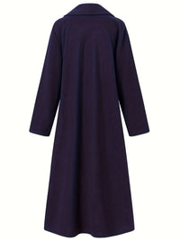 Gwendolyn | Draped Longline Coat in Navy