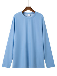 Frederick | Textured Waffle-Knit Long Sleeve Top in Deep Sky Blue