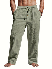 Gregory | Relaxed Drawstring Trousers in White