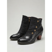 Maisie | Women's Ankle Boots with Ruched Finish and Button Detail