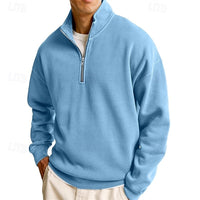 Sutton | Men's Quarter Zip Sweatshirt with Stand Collar and Roomy Fit