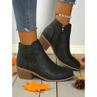 Adrienne | Women's Ankle Boots with Cutout Detail and Low Block Heel