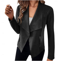 Antonia | Women's Waterfall Jacket with Draped Front and Open Shape