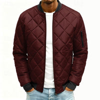 Cole | Men's Quilted Bomber Jacket with Diamond Stitch and Clean Lines