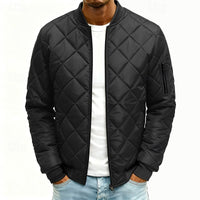 Cole | Men's Quilted Bomber Jacket with Diamond Stitch and Clean Lines