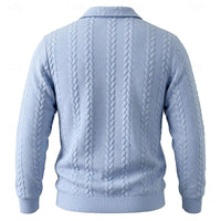 Gordon | Men's Quarter Zip Polo Jumper with Textured Knit and Soft Feel