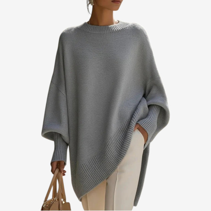 Helene | Women's Poncho with Asymmetric Drape and Soft Finish