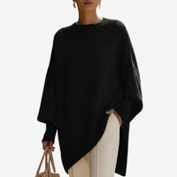 Helene | Women's Poncho with Asymmetric Drape and Soft Finish