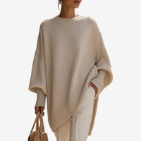 Helene | Women's Poncho with Asymmetric Drape and Soft Finish