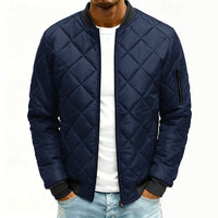 Cole | Men's Quilted Bomber Jacket with Diamond Stitch and Clean Lines