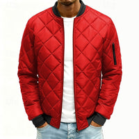 Cole | Men's Quilted Bomber Jacket with Diamond Stitch and Clean Lines