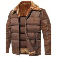 Ewan | Men's Quilted Puffer Jacket with Fur Collar and Warm Lining