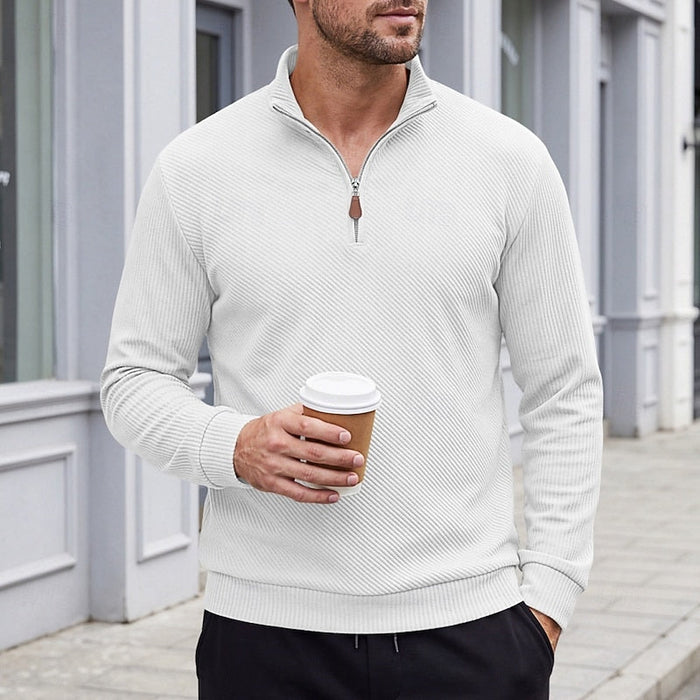 Grady | Men's Quarter Zip Pullover with Textured Knit and Classic Cut