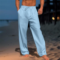 Victor | Classic Plain Wide Trousers in White
