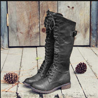 Prudence | Women's Tall Boots with Lace Up Front and Riding Style