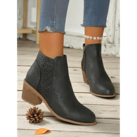 Adrienne | Women's Ankle Boots with Cutout Detail and Low Block Heel