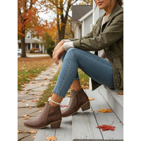 Adrienne | Women's Ankle Boots with Cutout Detail and Low Block Heel
