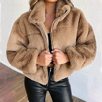 Annora | Women's Cropped Coat with Fluffy Texture and Soft Warmth