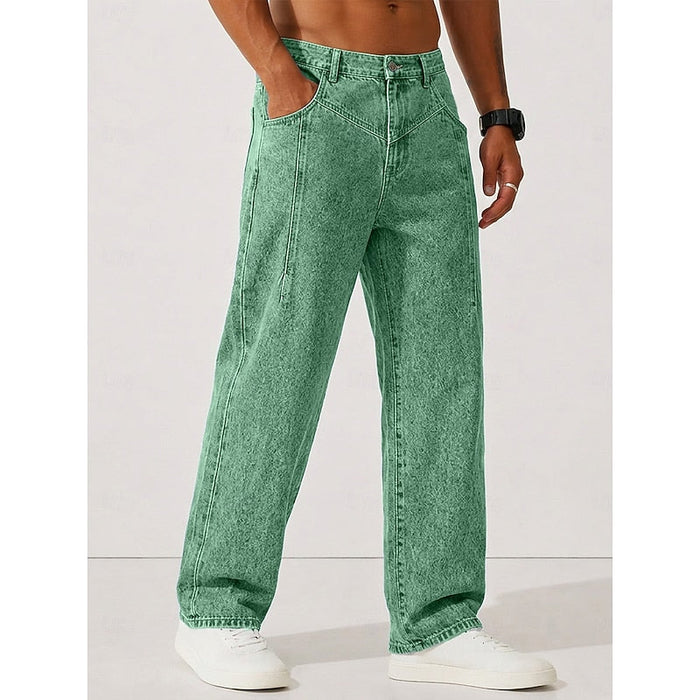 Harlan | Relaxed Straight-Leg Trousers in Navy Blue