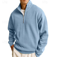 Sutton | Men's Quarter Zip Sweatshirt with Stand Collar and Roomy Fit