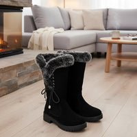 Meredith | Women's Knee High Winter Boots with Fur Trim and Warm Lining