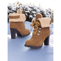 Ramona | Women's Ankle Boots with Lace Up Front and Warm Lining