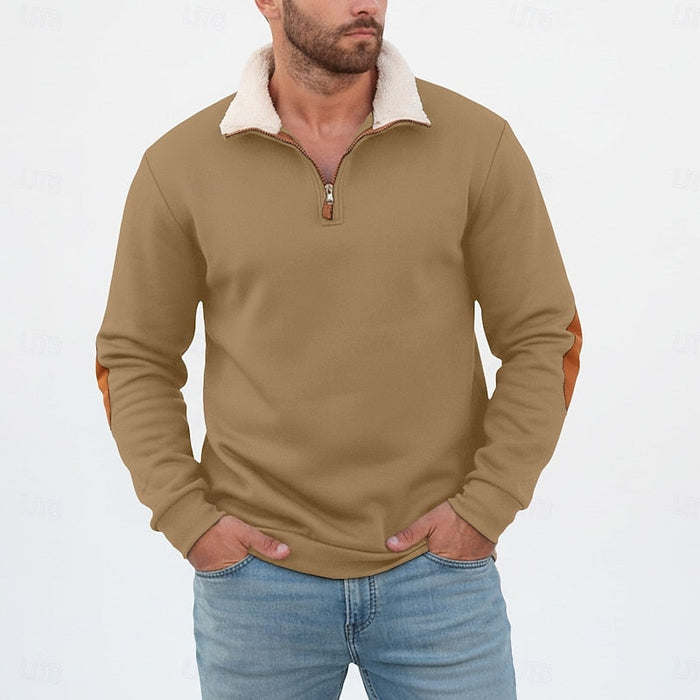 Clayton | Men's Quarter Zip Pullover with Standing Collar and Cosy Knit