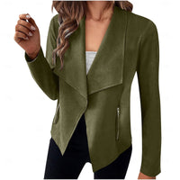 Antonia | Women's Waterfall Jacket with Draped Front and Open Shape