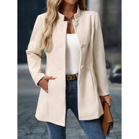 Ingrid | Women's Coat with Stand Collar and Button Front
