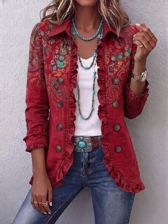 Lois | Women's Boho Jacket with Ruffled Trim and Flattering Shape