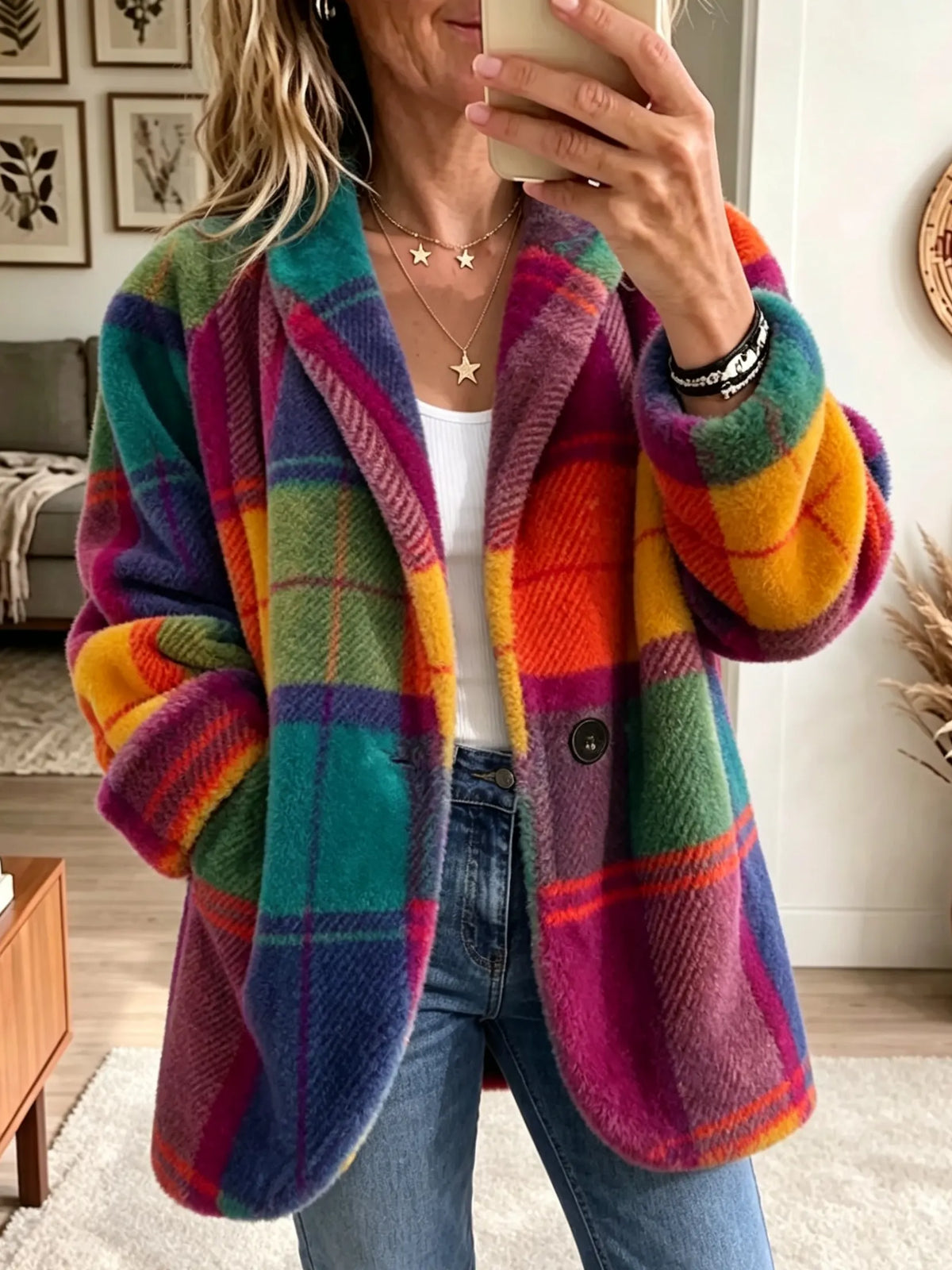 Henrietta | Women's Check Jacket with Tailored Shape and Soft Feel