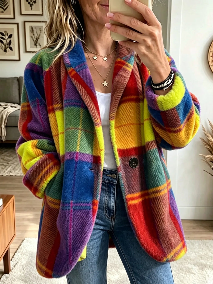 Henrietta | Women's Check Jacket with Tailored Shape and Soft Feel