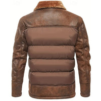 Ewan | Men's Quilted Puffer Jacket with Fur Collar and Warm Lining