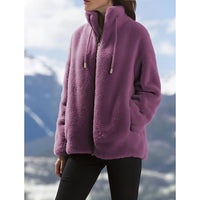 Marnie | Women's Zip Up Coat with Stand Collar and Plush Lining