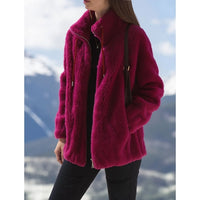 Marnie | Women's Zip Up Coat with Stand Collar and Plush Lining