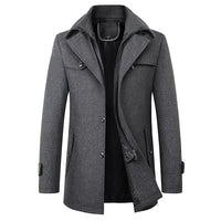 Edwin | Men's Tailored Winter Coat with Layered Collar and Smart Finish