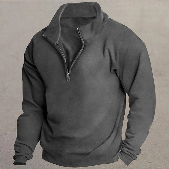 Grant | Men's Quarter Zip Pullover with Standing Collar and Soft Knit