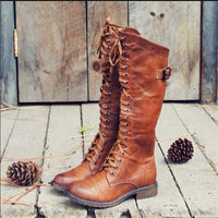 Prudence | Women's Tall Boots with Lace Up Front and Riding Style