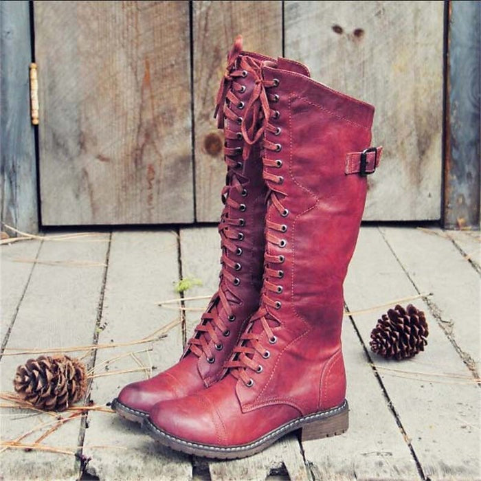 Prudence | Women's Tall Boots with Lace Up Front and Riding Style