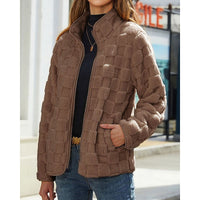 Rosabel | Women's Jacket with Stand Collar and Textured Finish