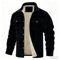 Dalton | Ribbed Fleece-Lined Jacket in Brown