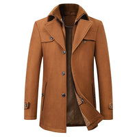 Edwin | Men's Tailored Winter Coat with Layered Collar and Smart Finish