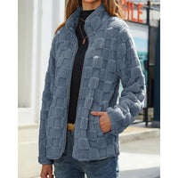 Rosabel | Women's Jacket with Stand Collar and Textured Finish