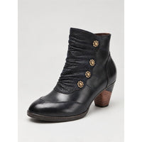 Maisie | Women's Ankle Boots with Ruched Finish and Button Detail