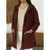 Sylvia | Hooded Longline Coat in Coffee