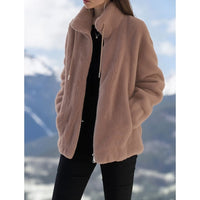 Marnie | Women's Zip Up Coat with Stand Collar and Plush Lining