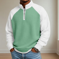 Nathaniel | Men's Quarter Zip Pullover with Gentle Texture and Warm Knit