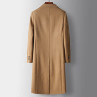 Montgomery | Double-Breasted Longline Overcoat in Khaki