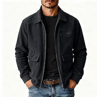 Roman | Textured Lapel Jacket in Grey