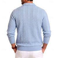 Gordon | Men's Quarter Zip Polo Jumper with Textured Knit and Soft Feel